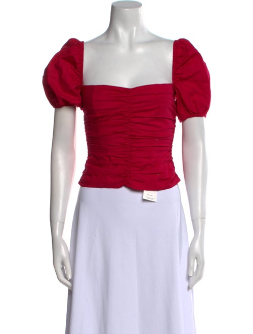 Reformation Square Neckline Short Sleeve Crop Top