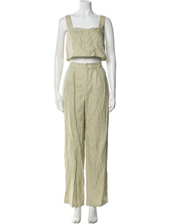 Reformation Linen Keyhole Accent Pant Set