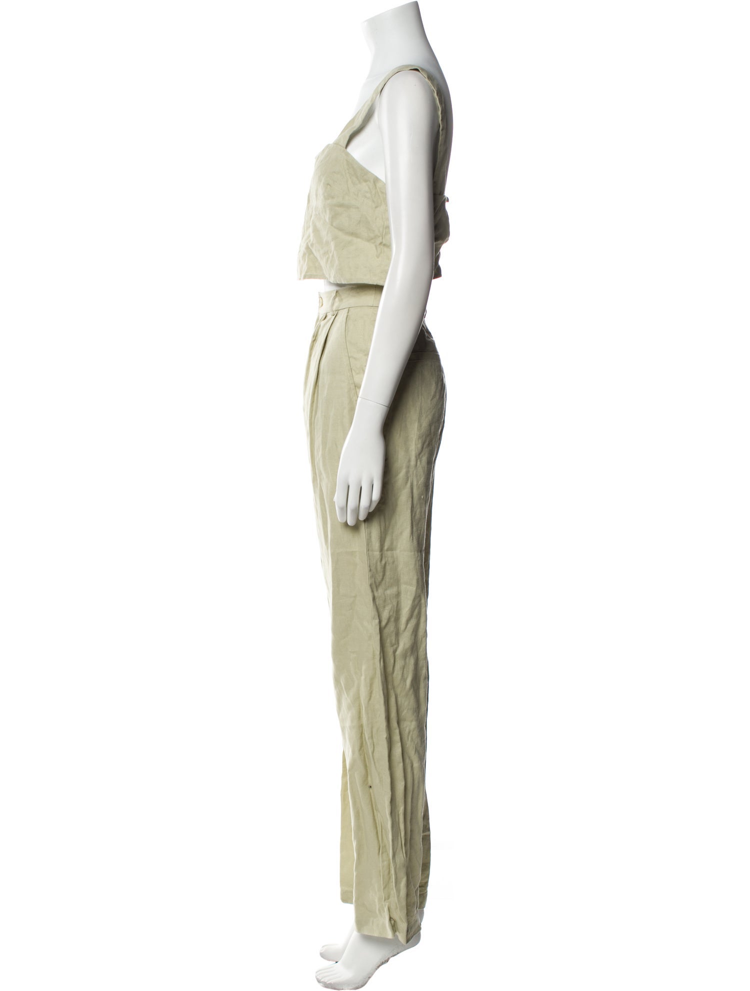 Reformation Linen Keyhole Accent Pant Set