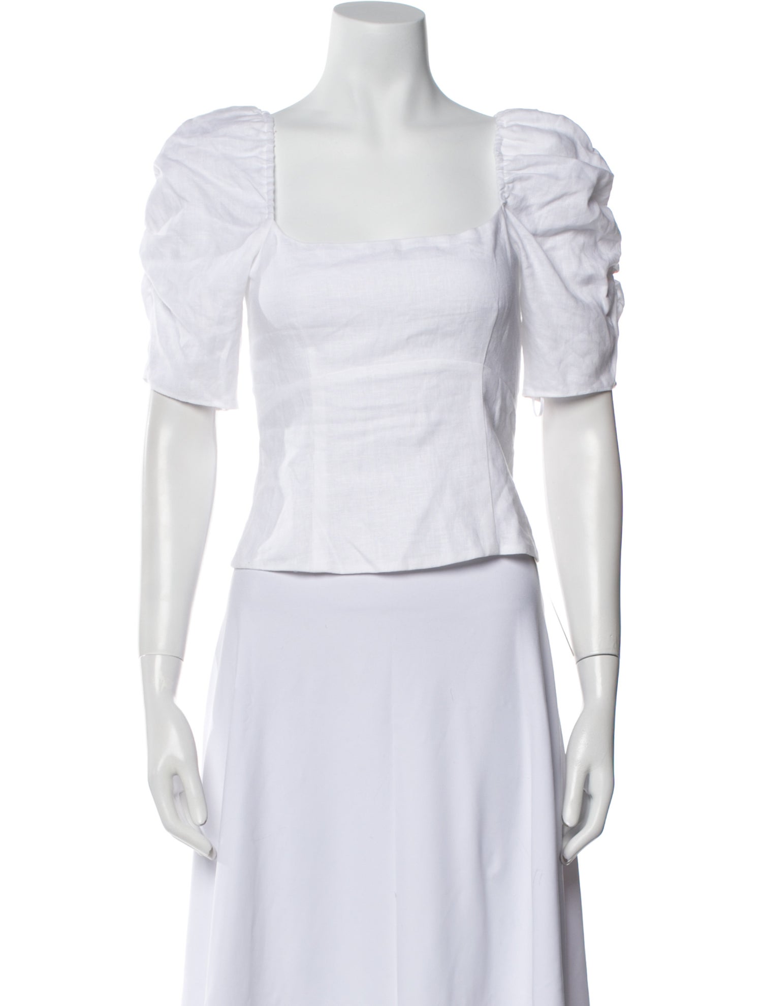 Reformation Linen Square Neckline Crop Top