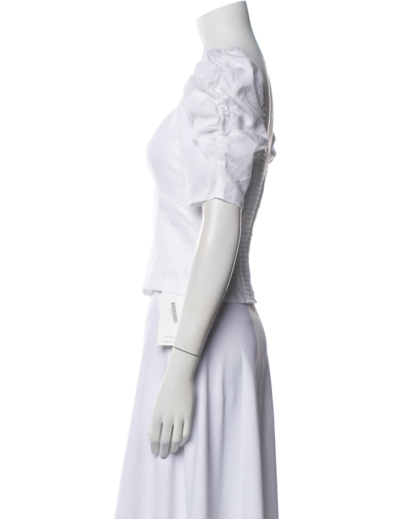 Reformation Linen Square Neckline Crop Top