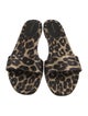 Reformation Satin Animal Print Slides