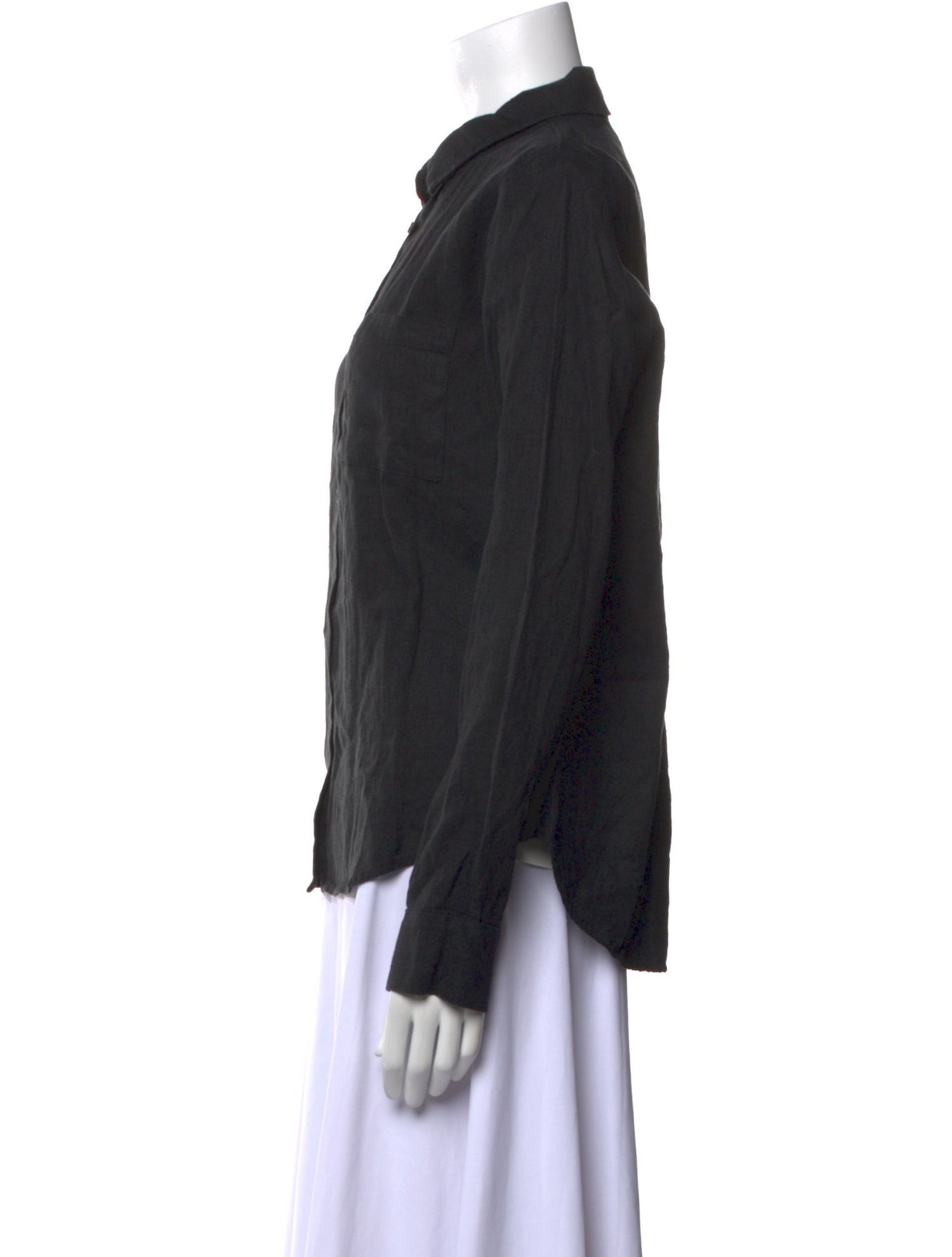 Reformation Linen Long Sleeve Button-Up Top