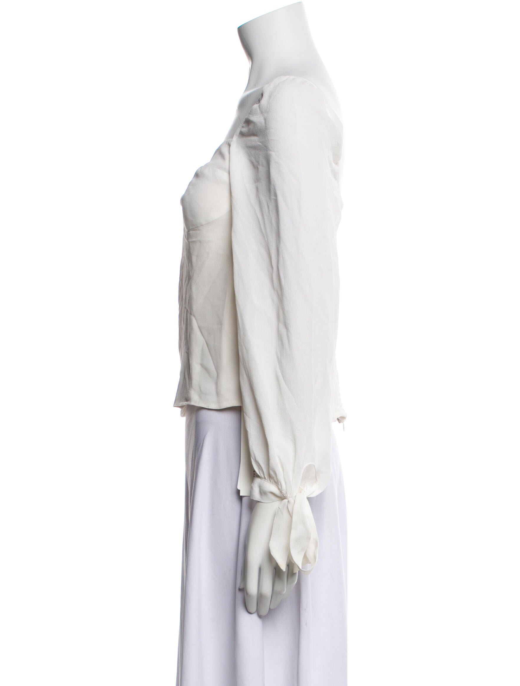 Reformation Square Neckline Long Sleeve Blouse