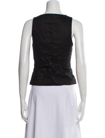 Reformation Linen Scoop Neck Crop Top