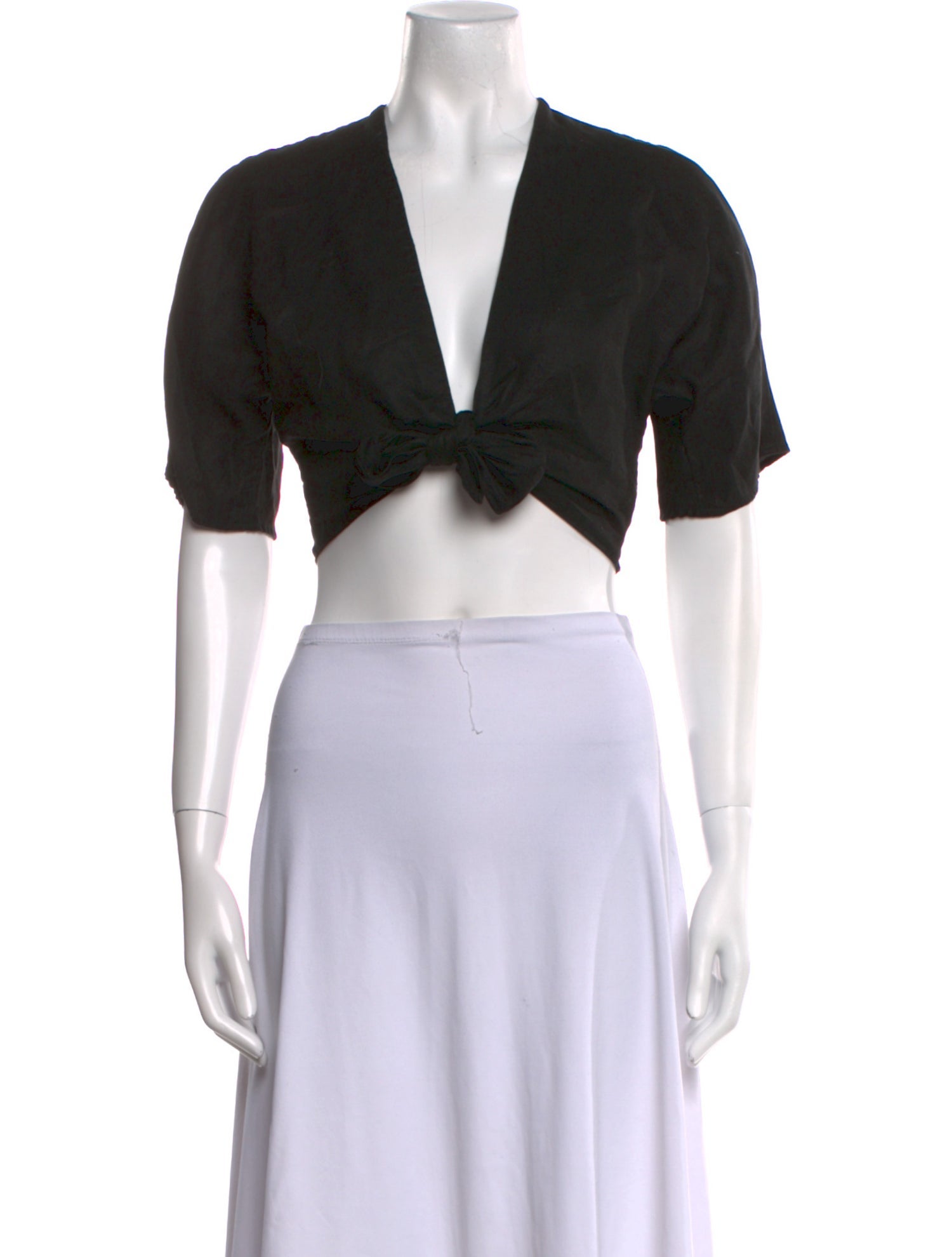 Reformation V-Neck Short Sleeve Crop Top