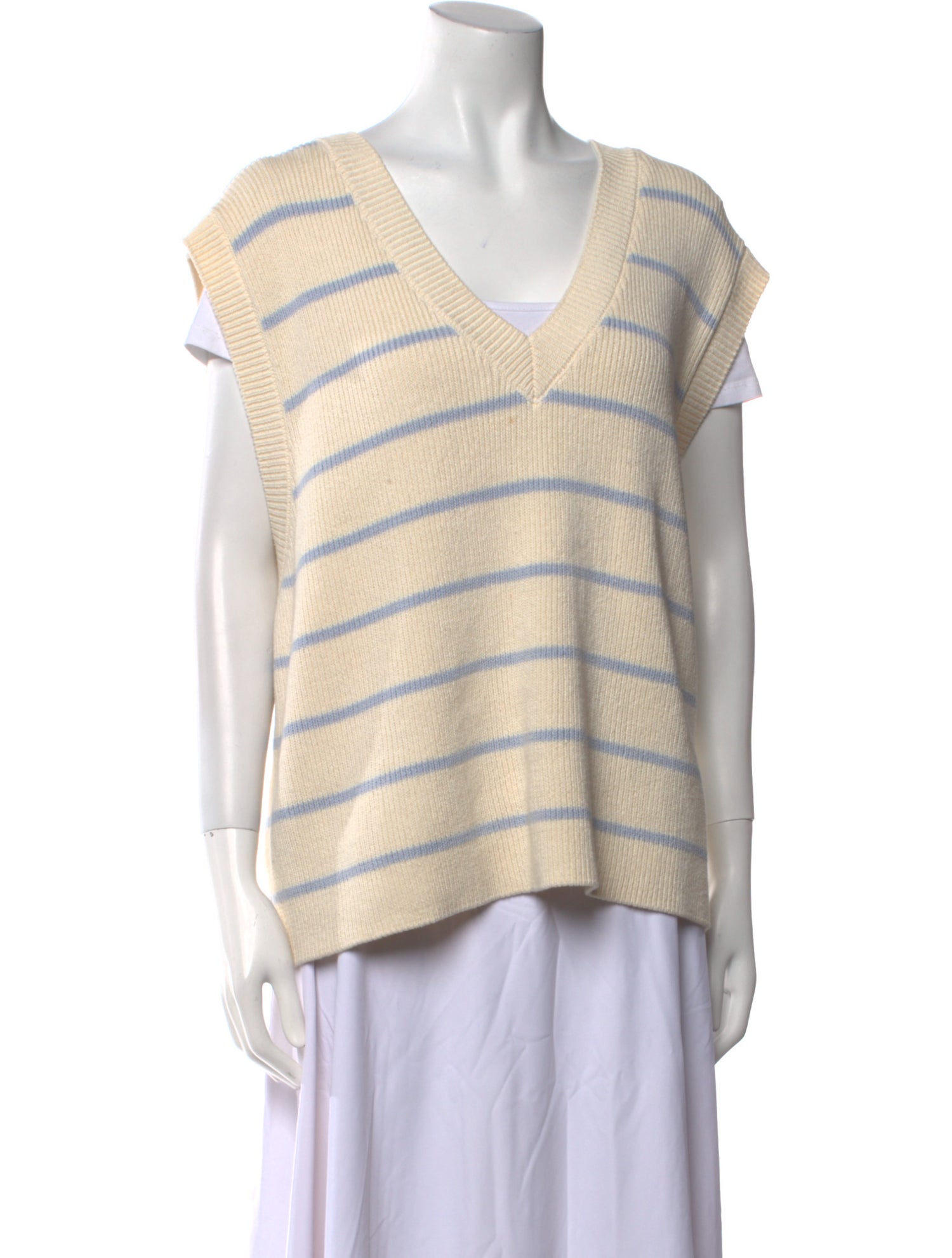 Reformation Striped V-Neck Sweater