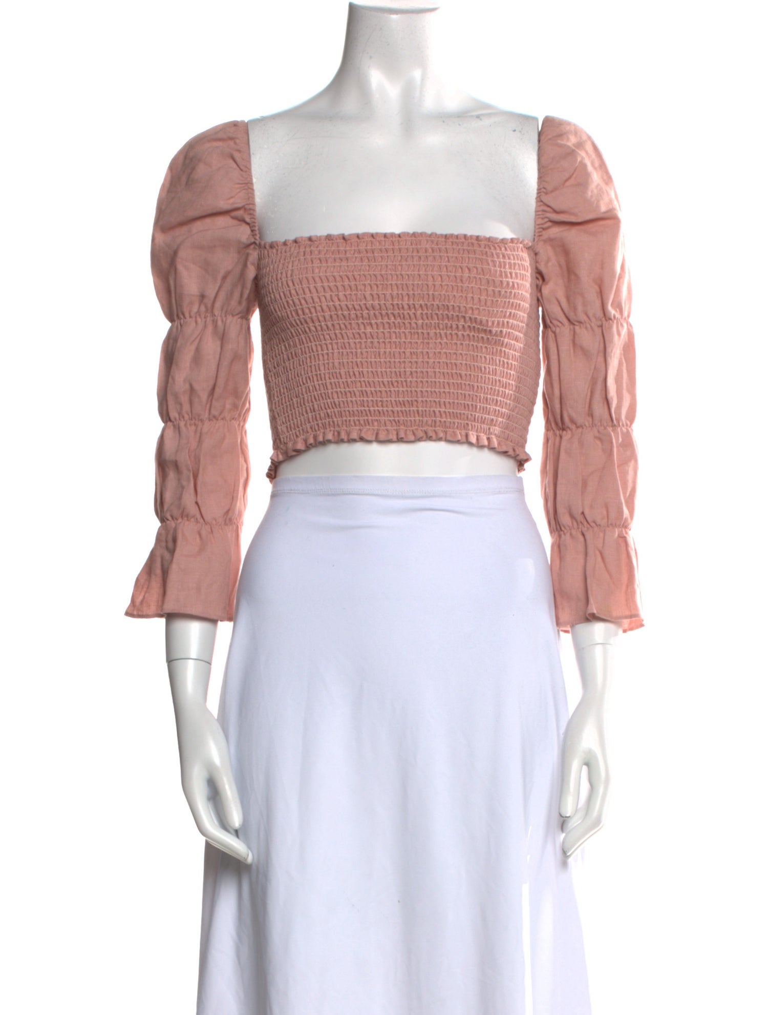 Reformation Linen Square Neckline Crop Top