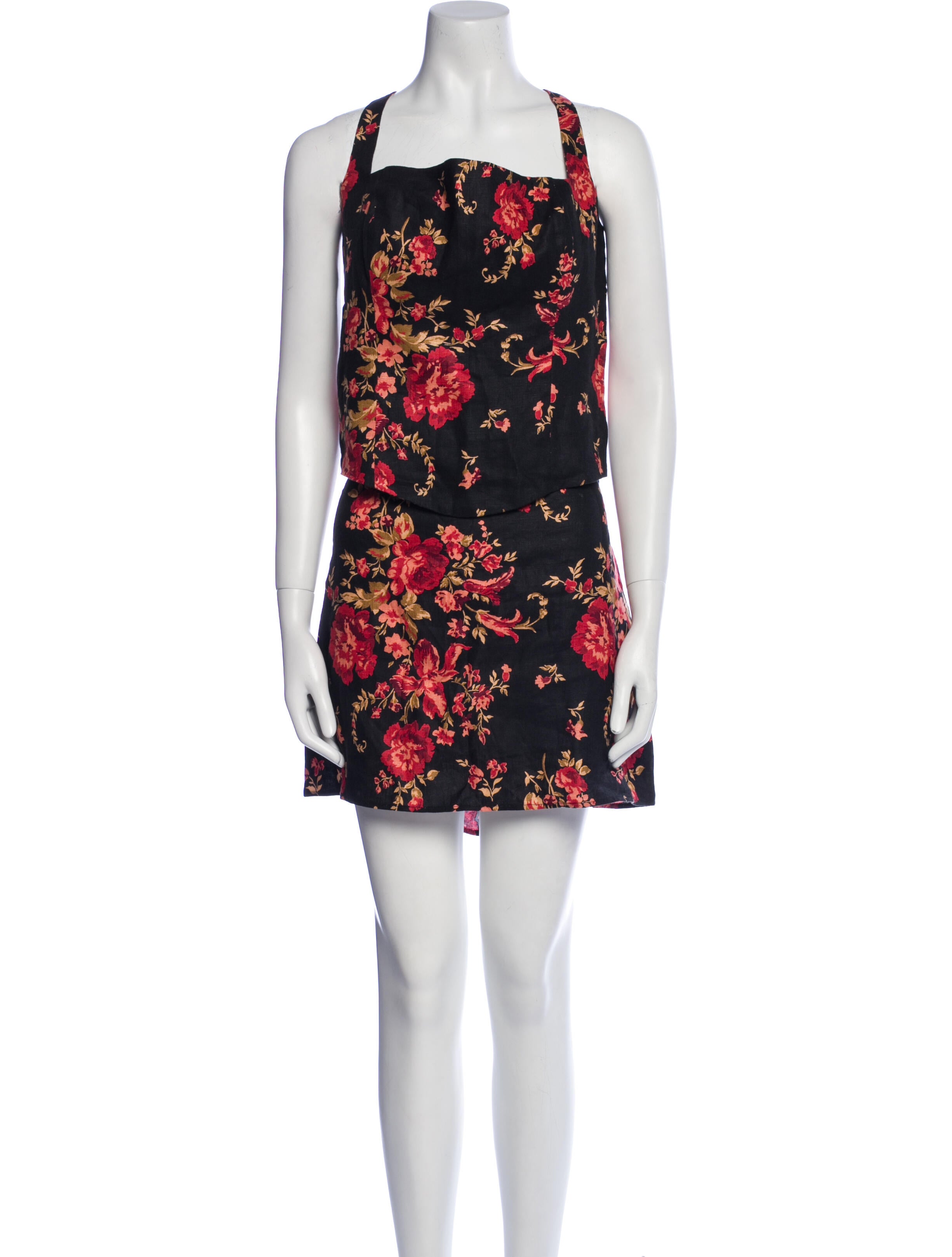 Reformation Linen Floral Print Skirt Set