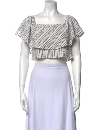 Reformation Striped Square Neckline Crop Top