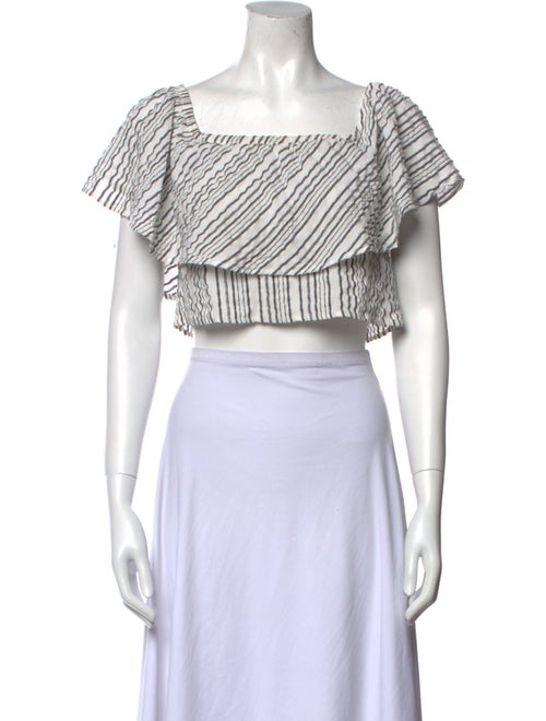 Reformation Striped Square Neckline Crop Top