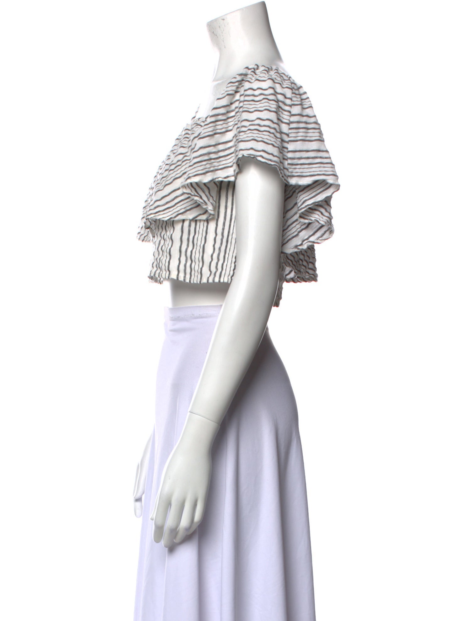 Reformation Striped Square Neckline Crop Top