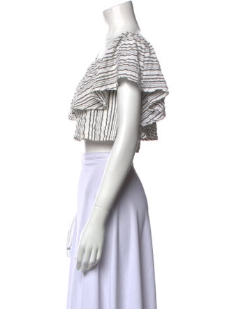 Reformation Striped Square Neckline Crop Top