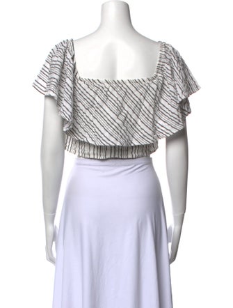 Reformation Striped Square Neckline Crop Top