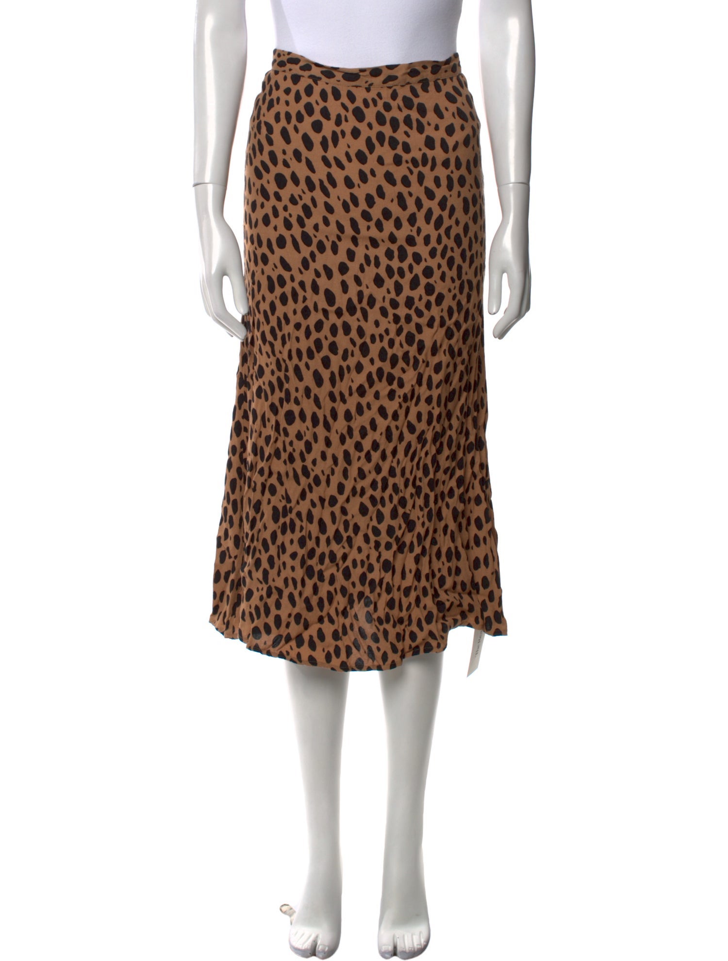 Reformation Animal Print Midi Length Skirt