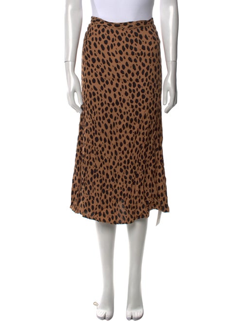 Reformation Animal Print Midi Length Skirt