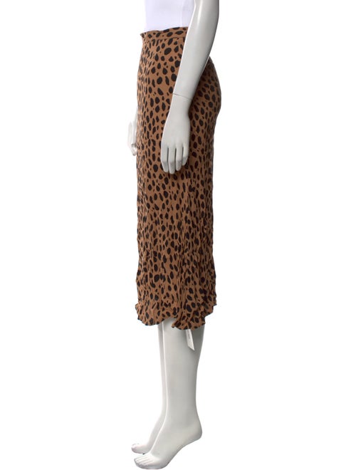 Reformation Animal Print Midi Length Skirt