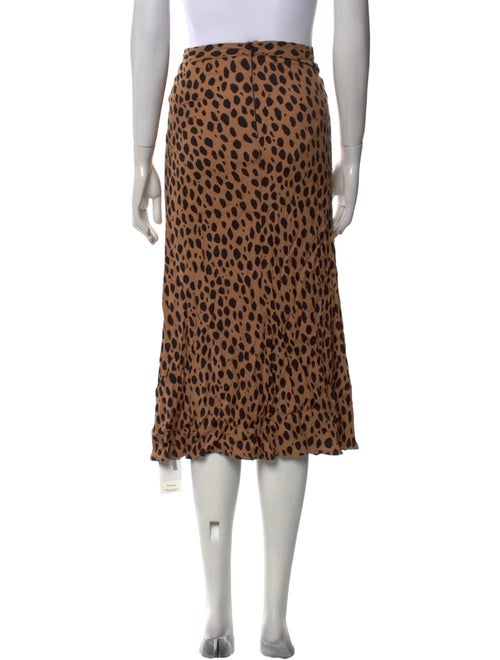 Reformation Animal Print Midi Length Skirt
