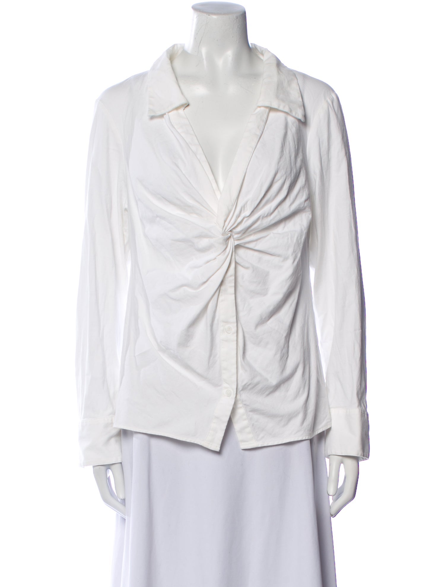 Reformation V-Neck Long Sleeve Blouse