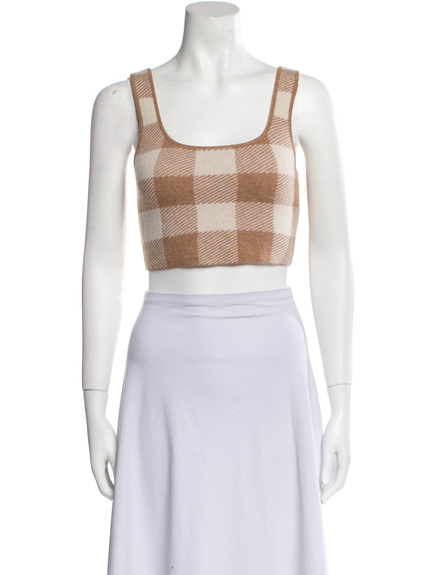 Reformation Cashmere Plaid Print Sweater