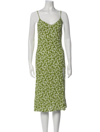 Reformation Floral Print Midi Length Dress