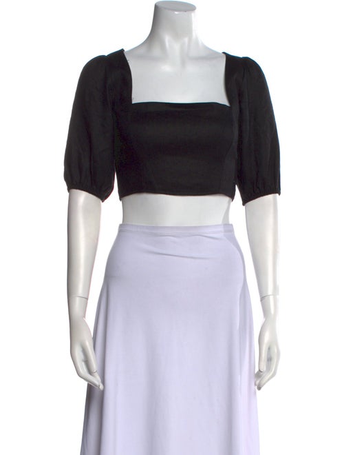 Reformation Linen Square Neckline Crop Top