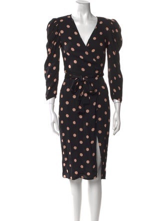 Reformation Polka Dot Print Knee-Length Dress