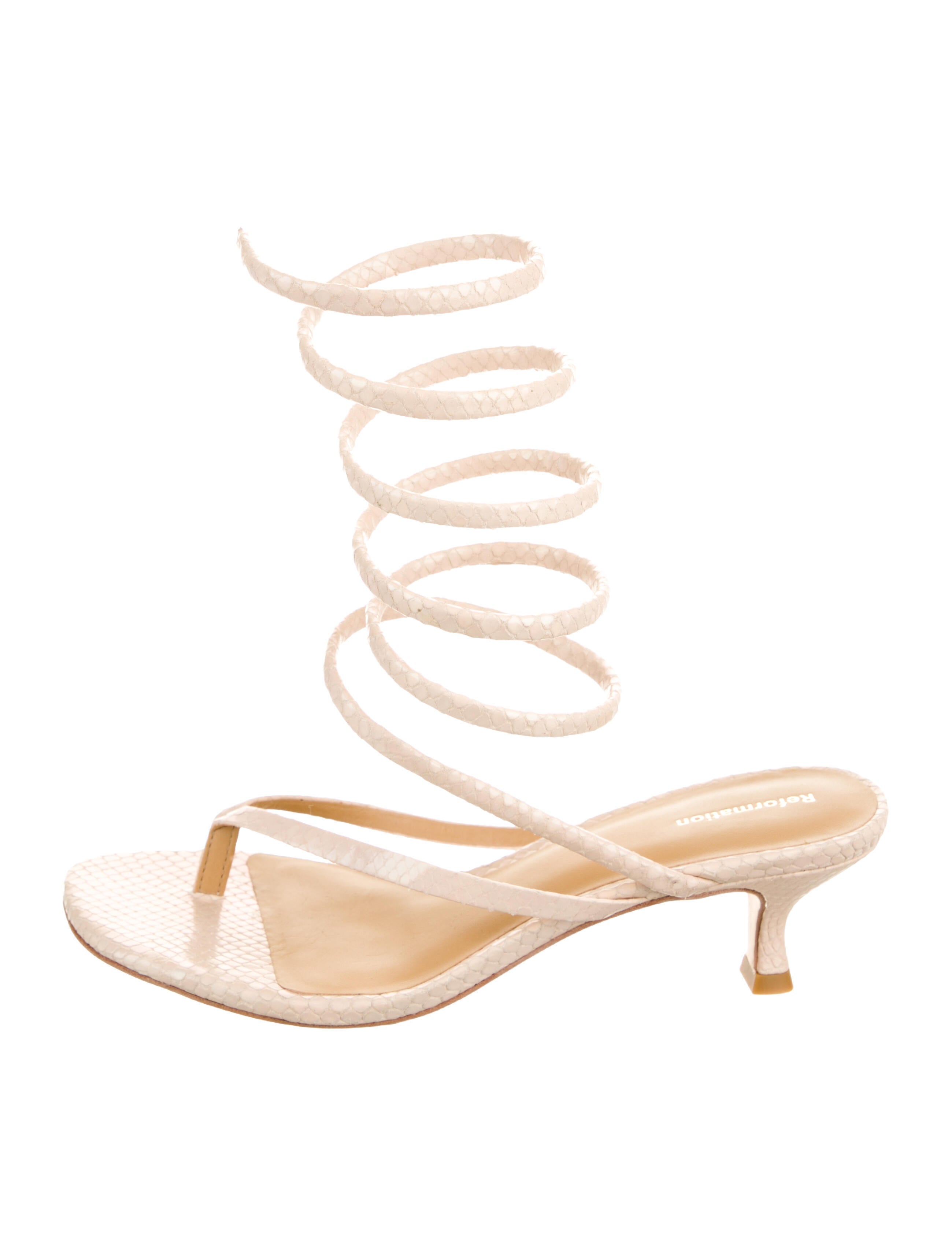 Reformation Embossed Leather Gladiator Sandals