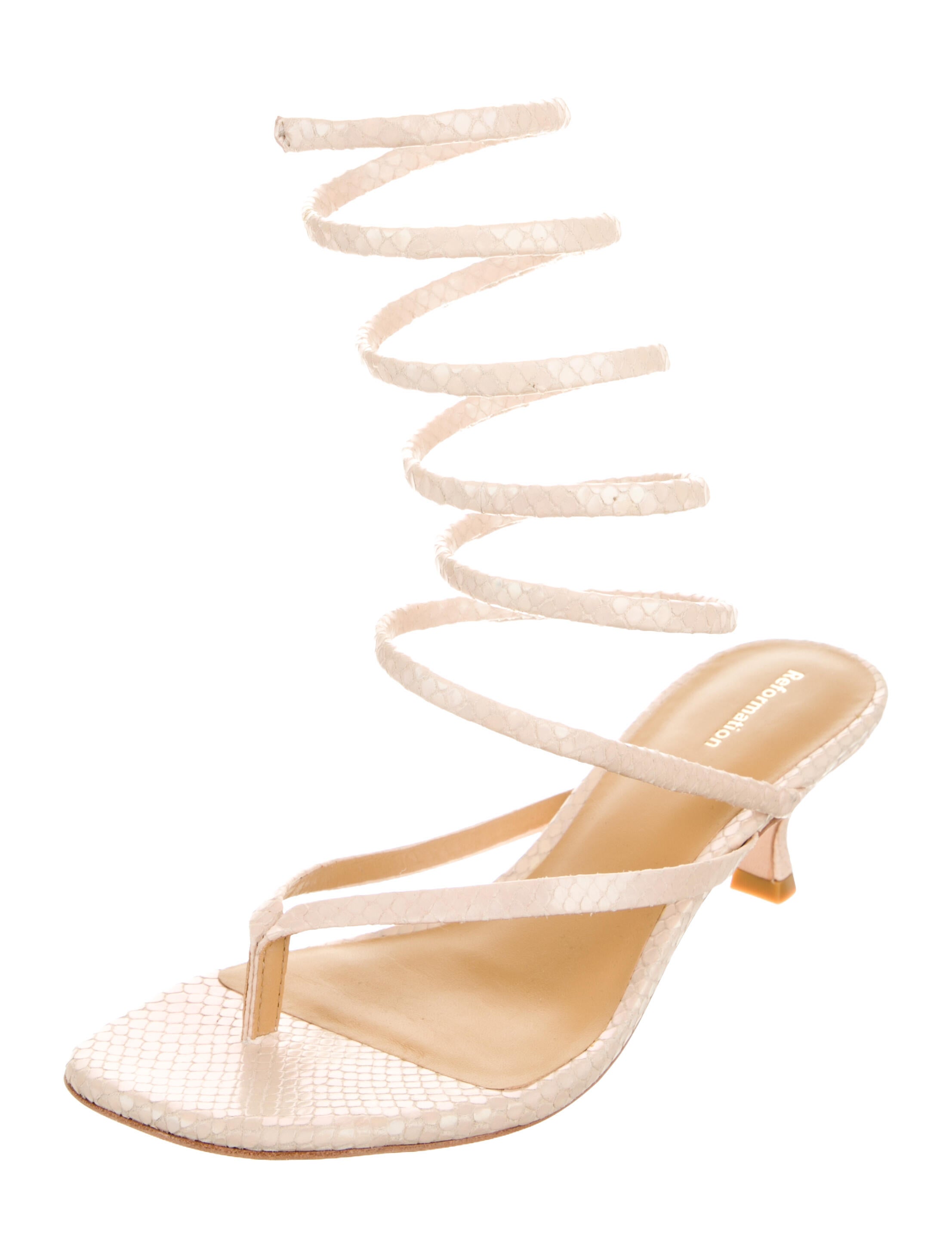 Reformation Embossed Leather Gladiator Sandals