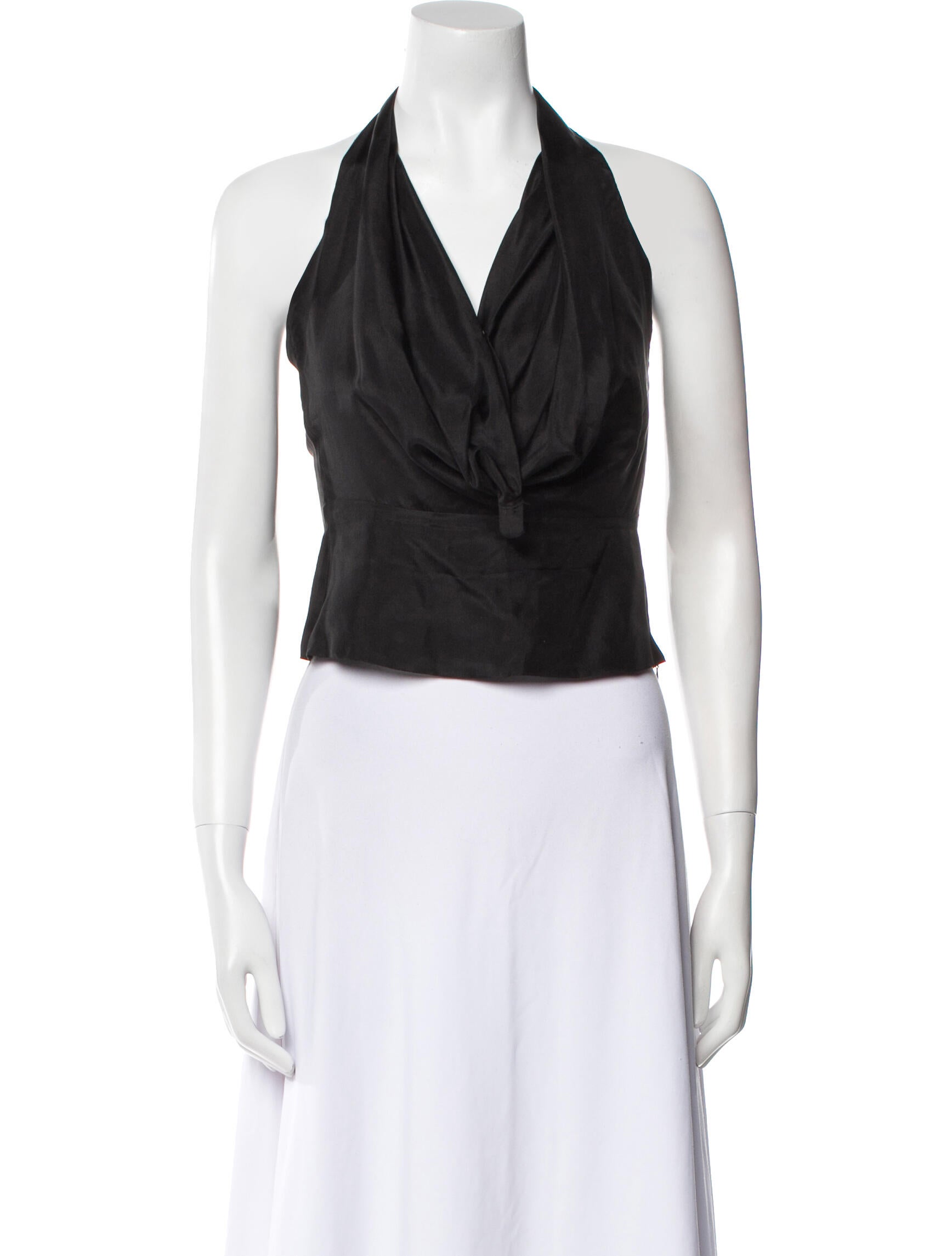 Reformation Silk Halterneck Crop Top