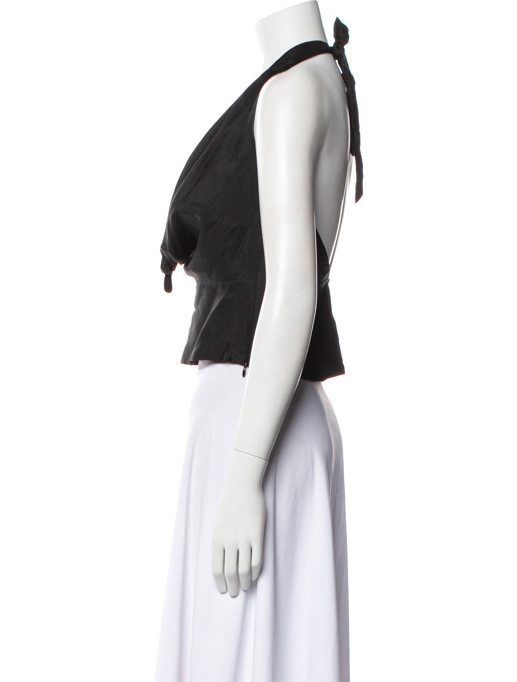 Reformation Silk Halterneck Crop Top
