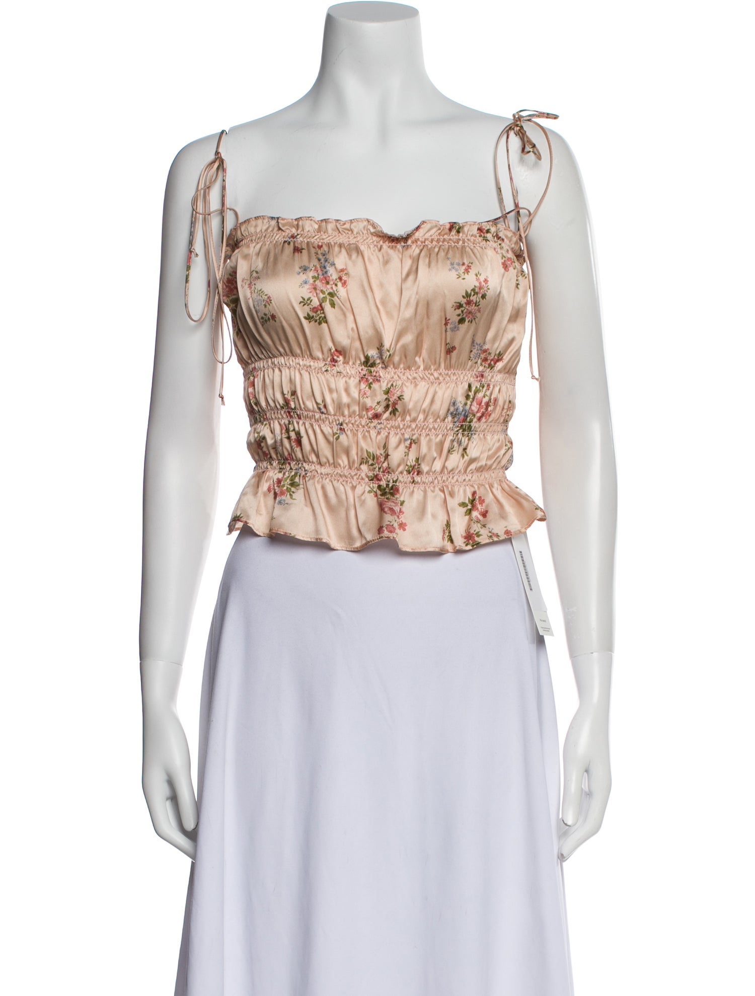 Reformation Silk Floral Print Crop Top