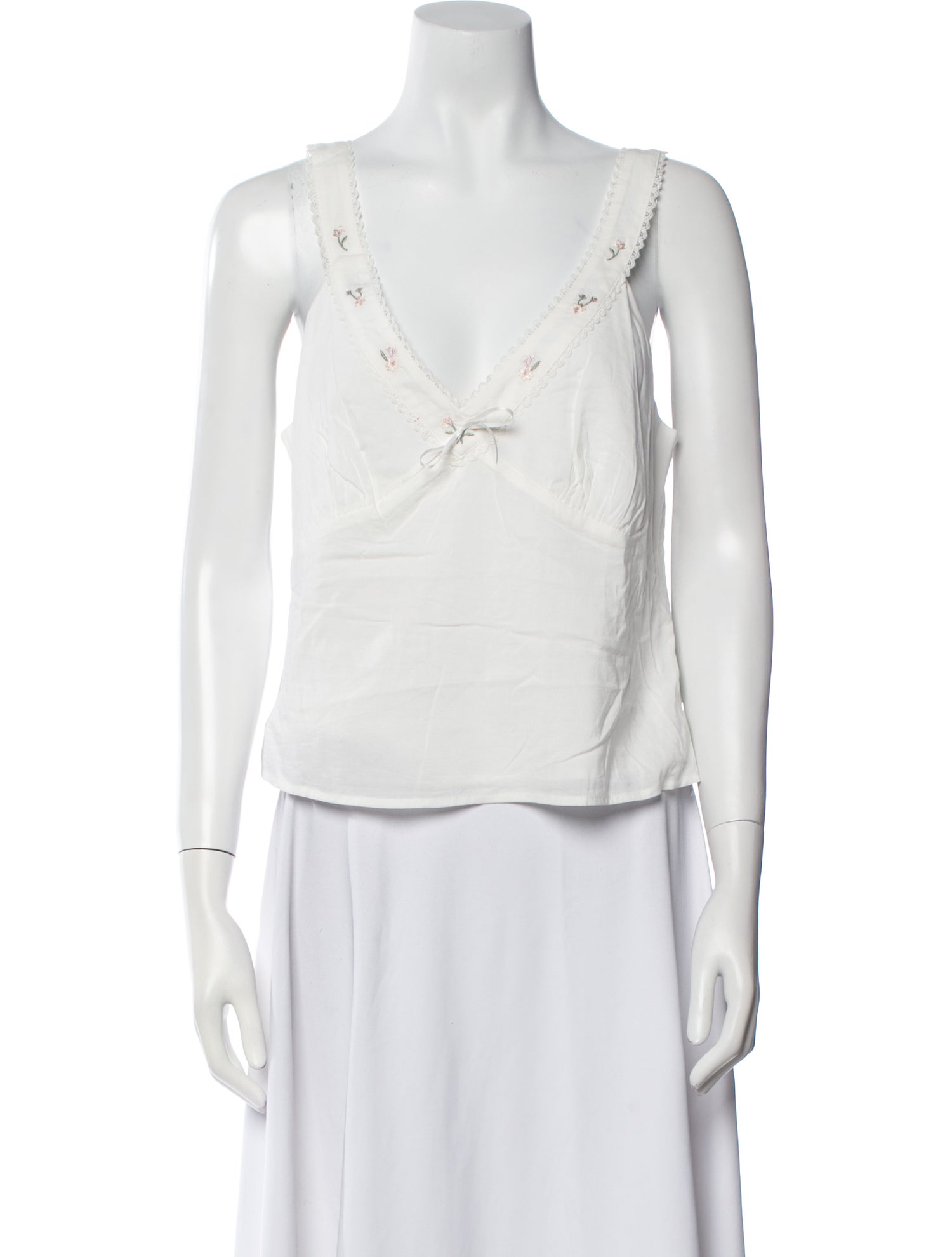 Reformation V-Neck Sleeveless Crop Top