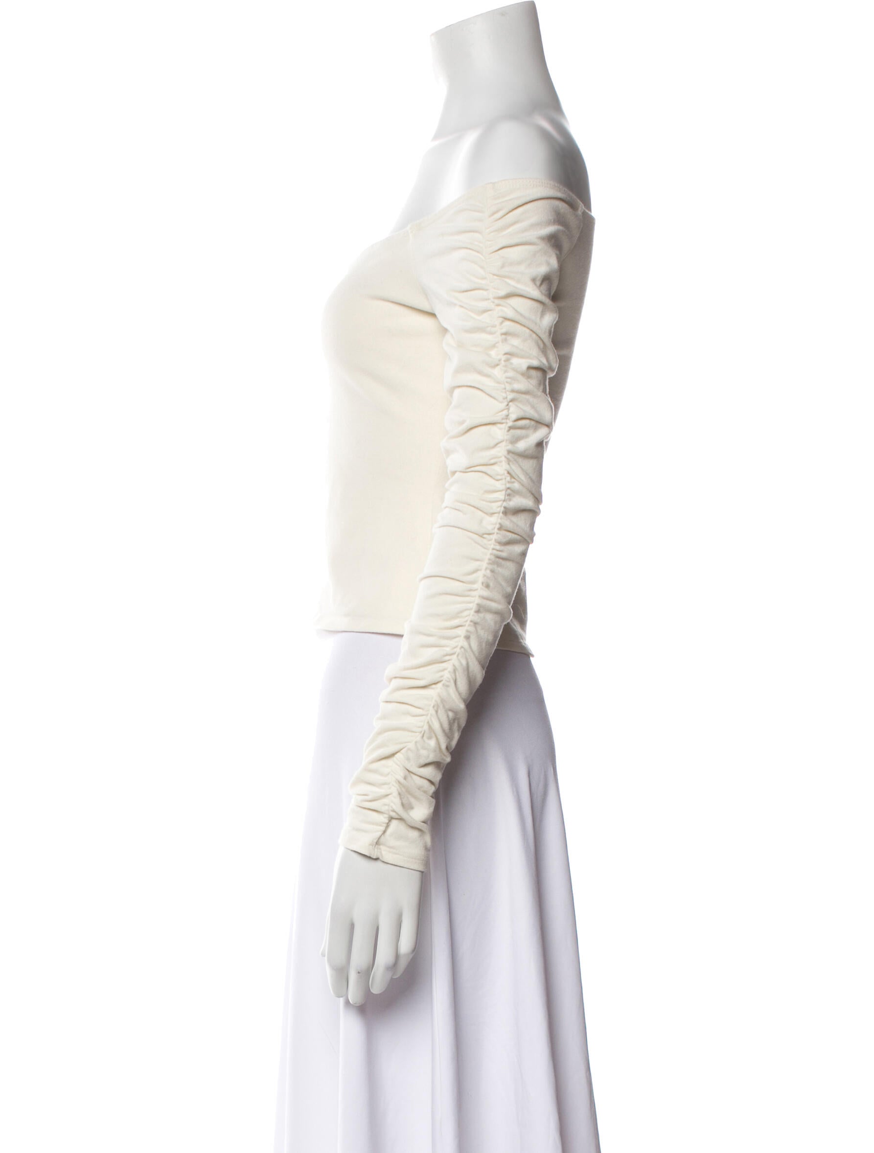 Reformation Off-The-Shoulder Long Sleeve Crop Top