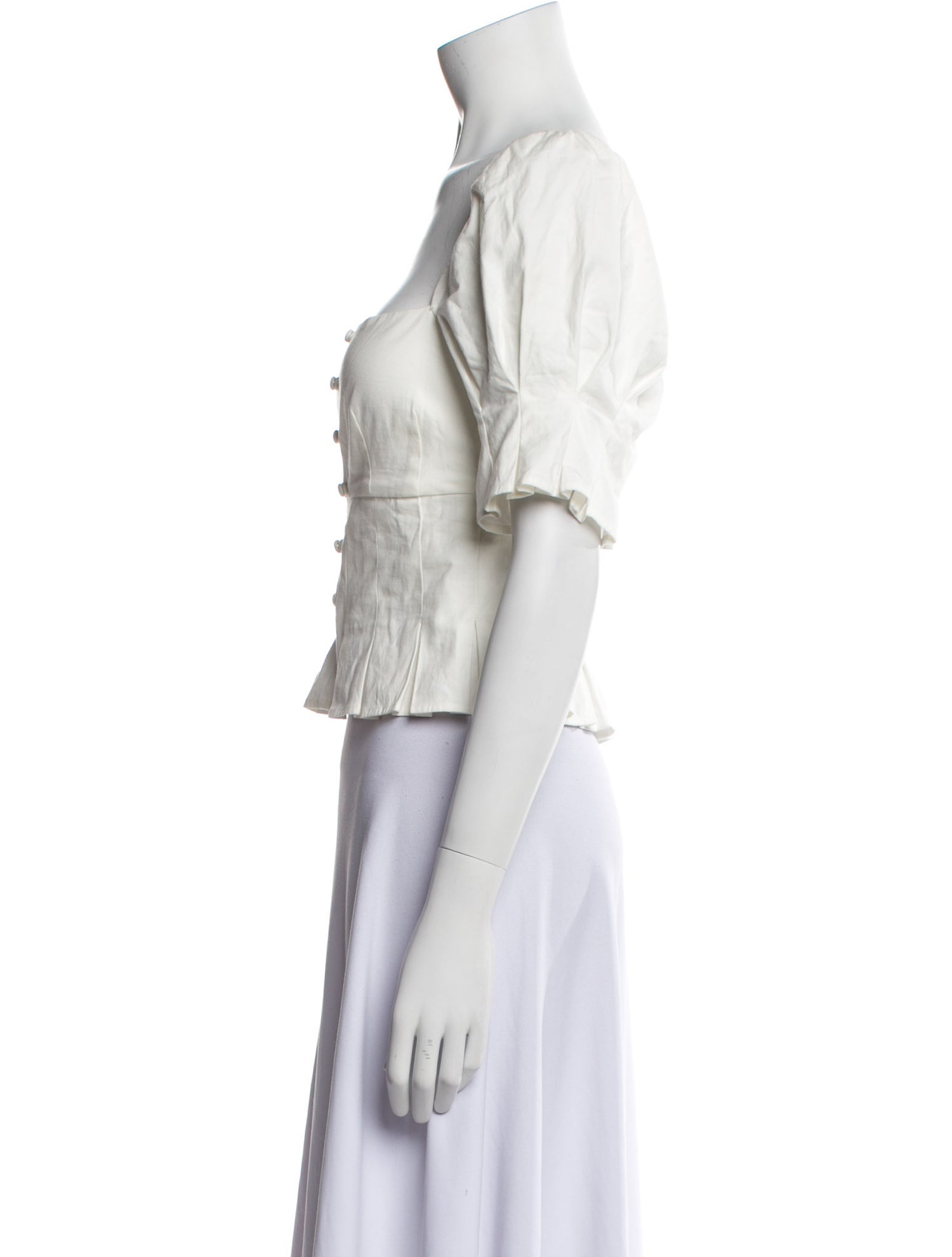 Reformation Square Neckline Short Sleeve Crop Top