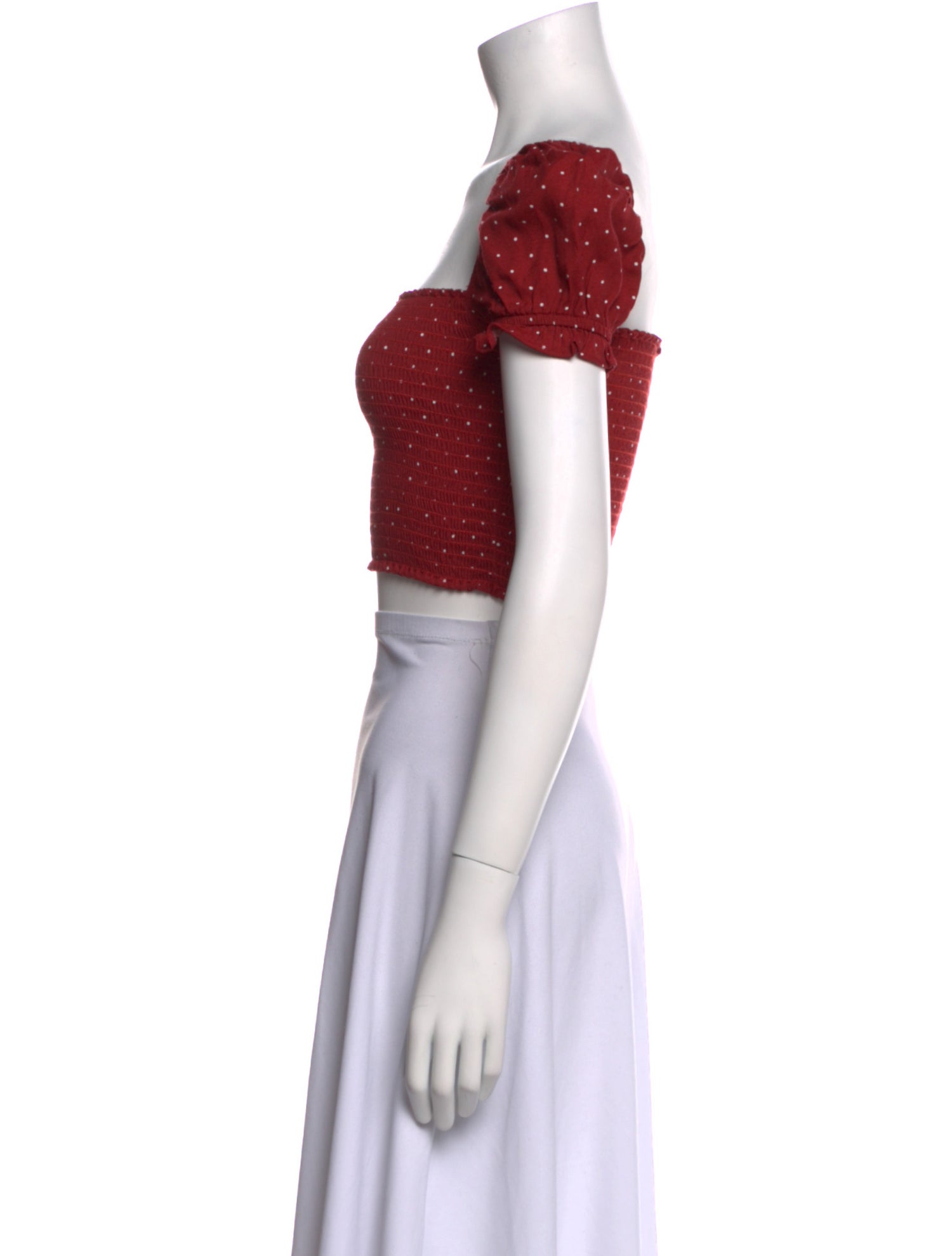 Reformation Square Neckline Short Sleeve Crop Top