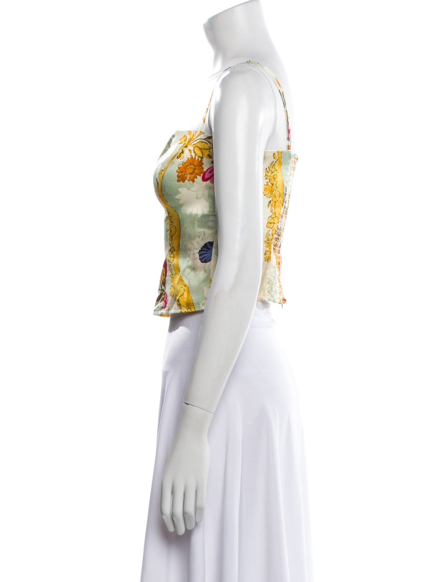 Reformation Silk Floral Print Crop Top