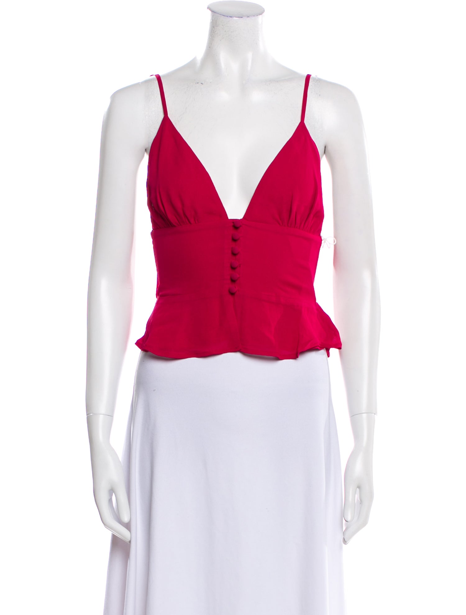 Reformation Linen V-Neck Crop Top