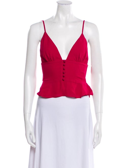 Reformation Linen V-Neck Crop Top