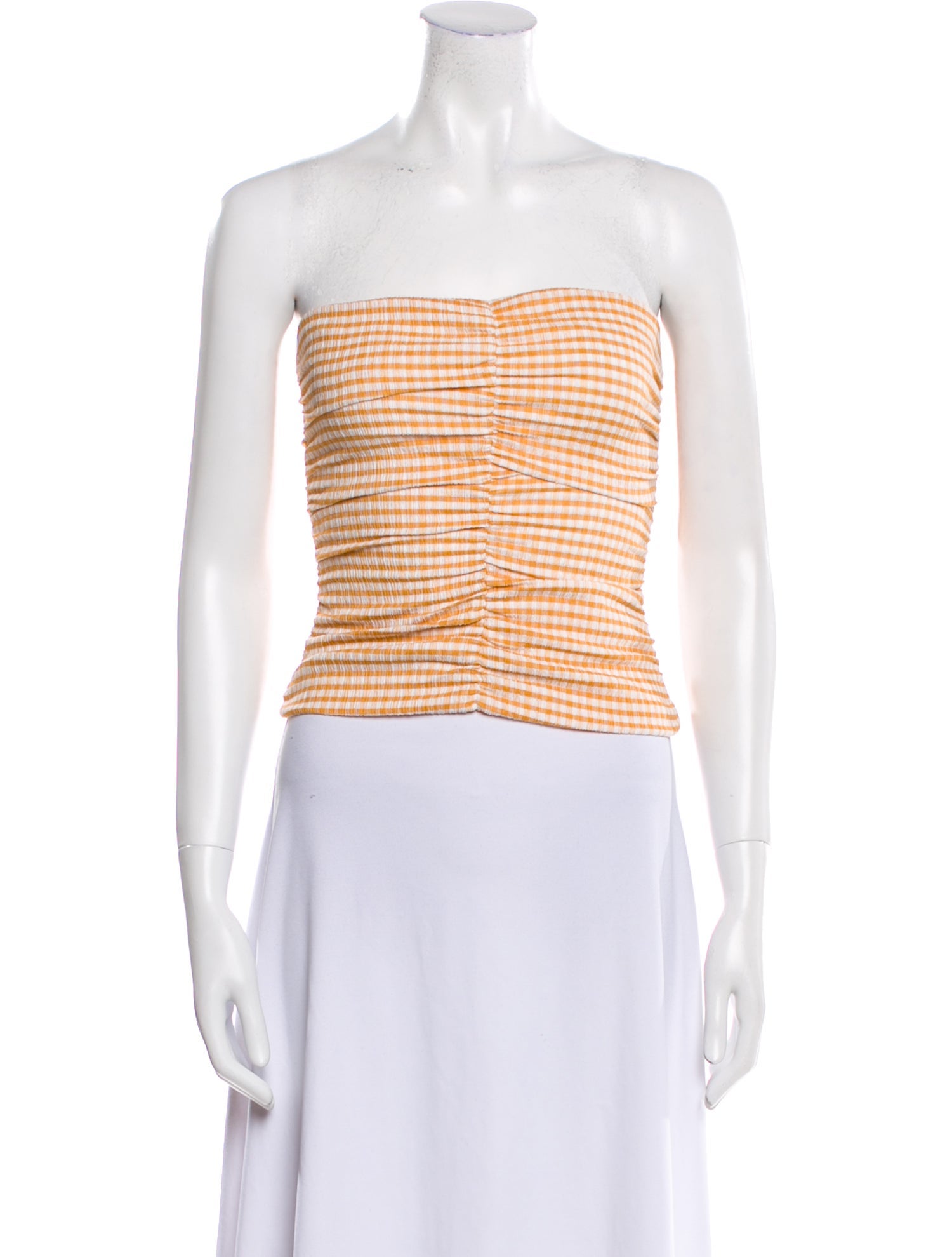 Reformation Striped Strapless Crop Top