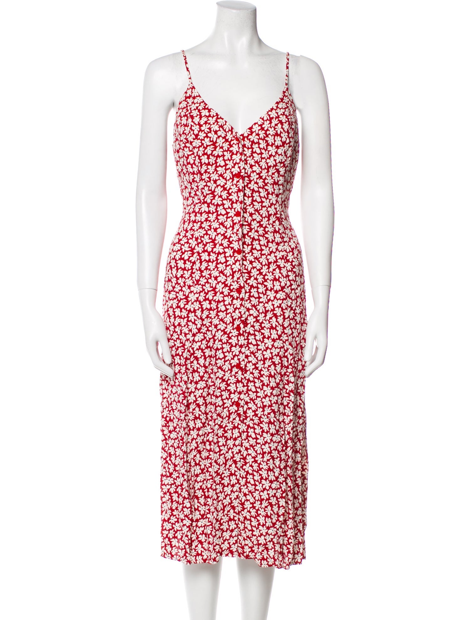 Reformation Floral Print Midi Length Dress