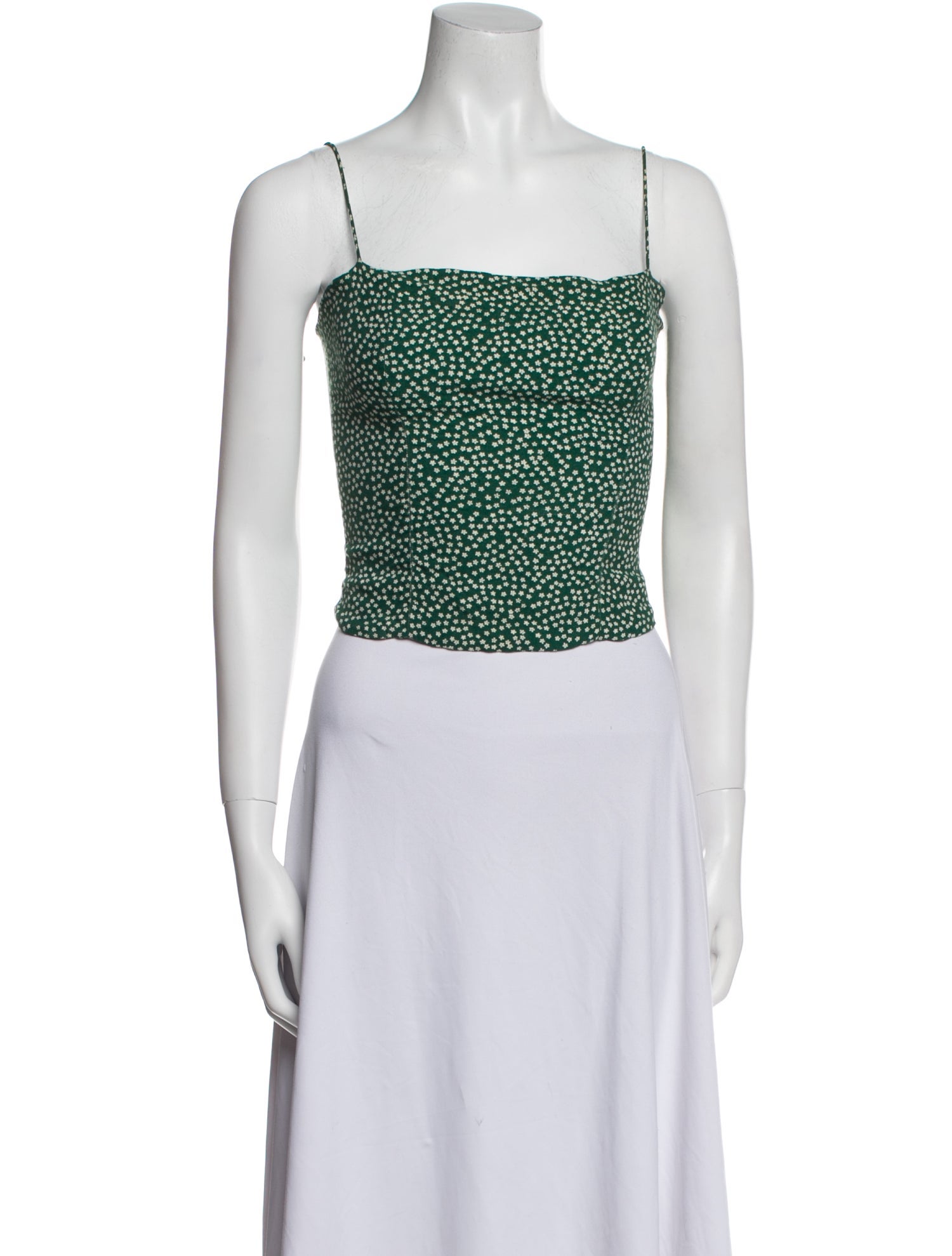 Reformation Printed Square Neckline Crop Top