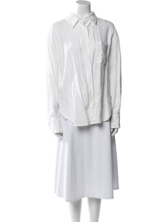 Reformation Linen Long Sleeve Button-Up Top
