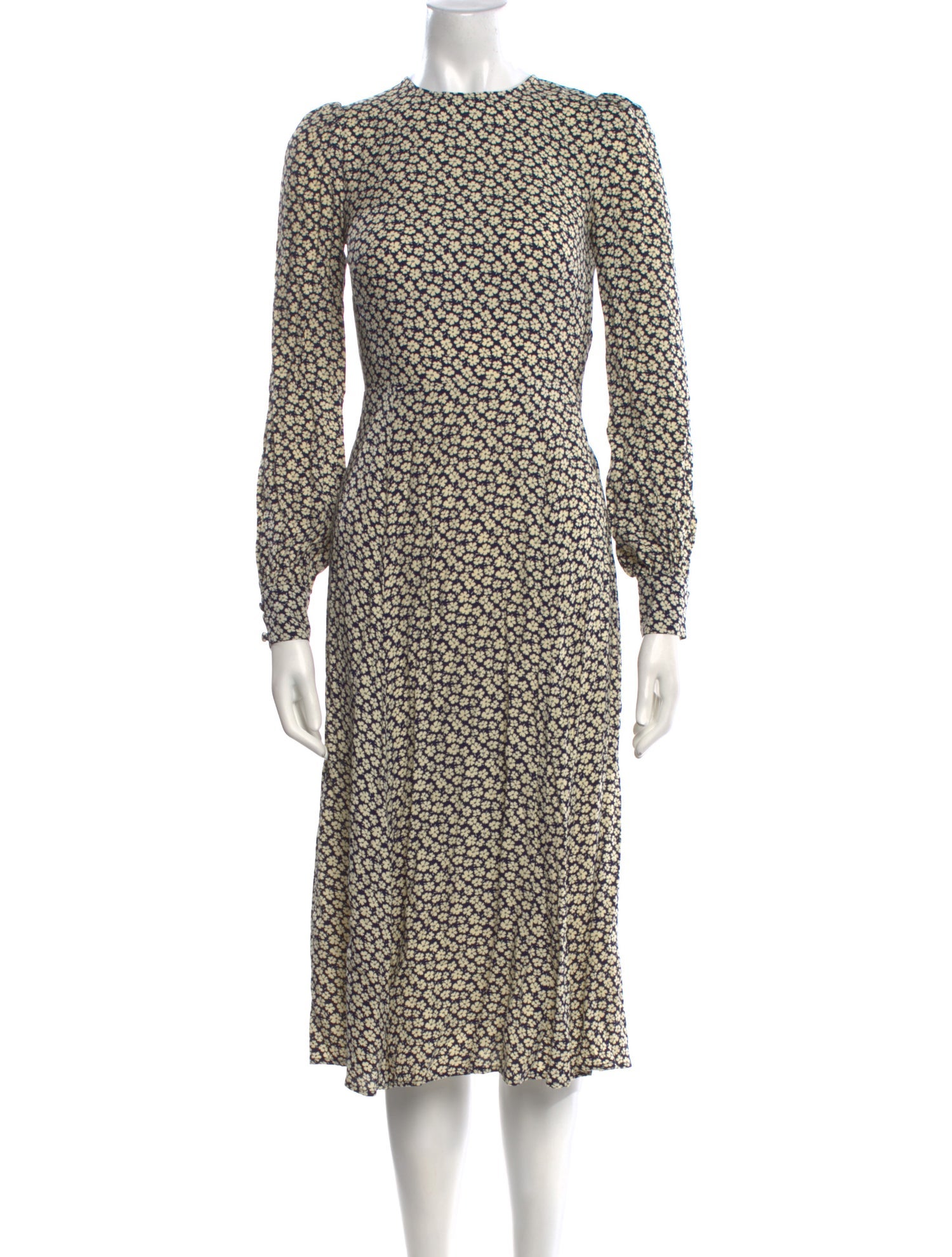 Reformation Floral Print Midi Length Dress