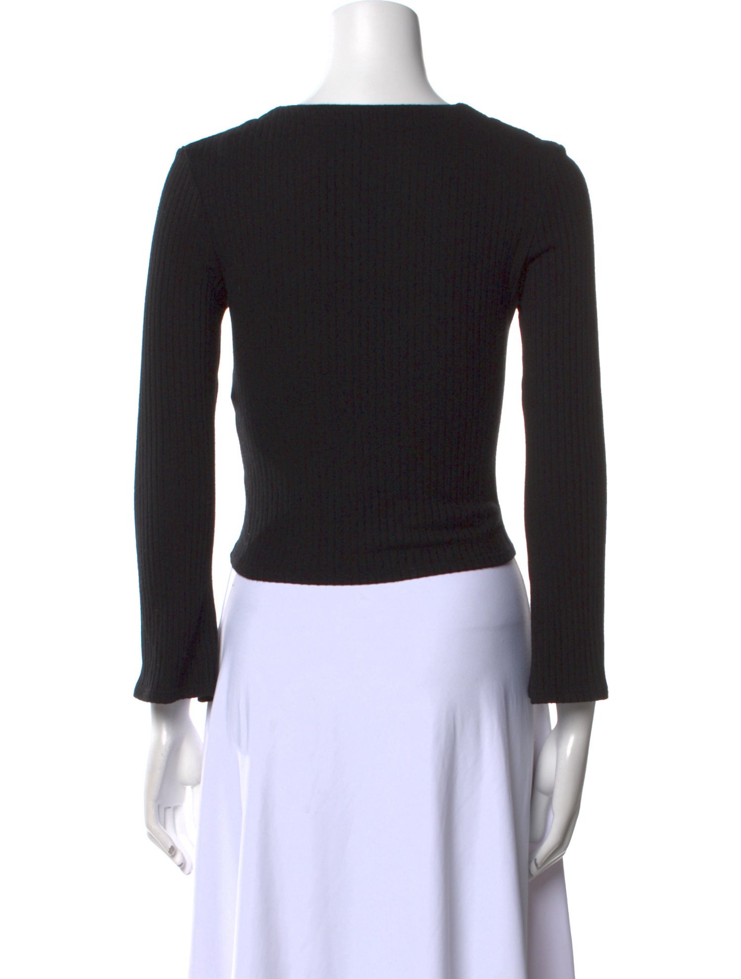 Reformation V-Neck Long Sleeve Crop Top