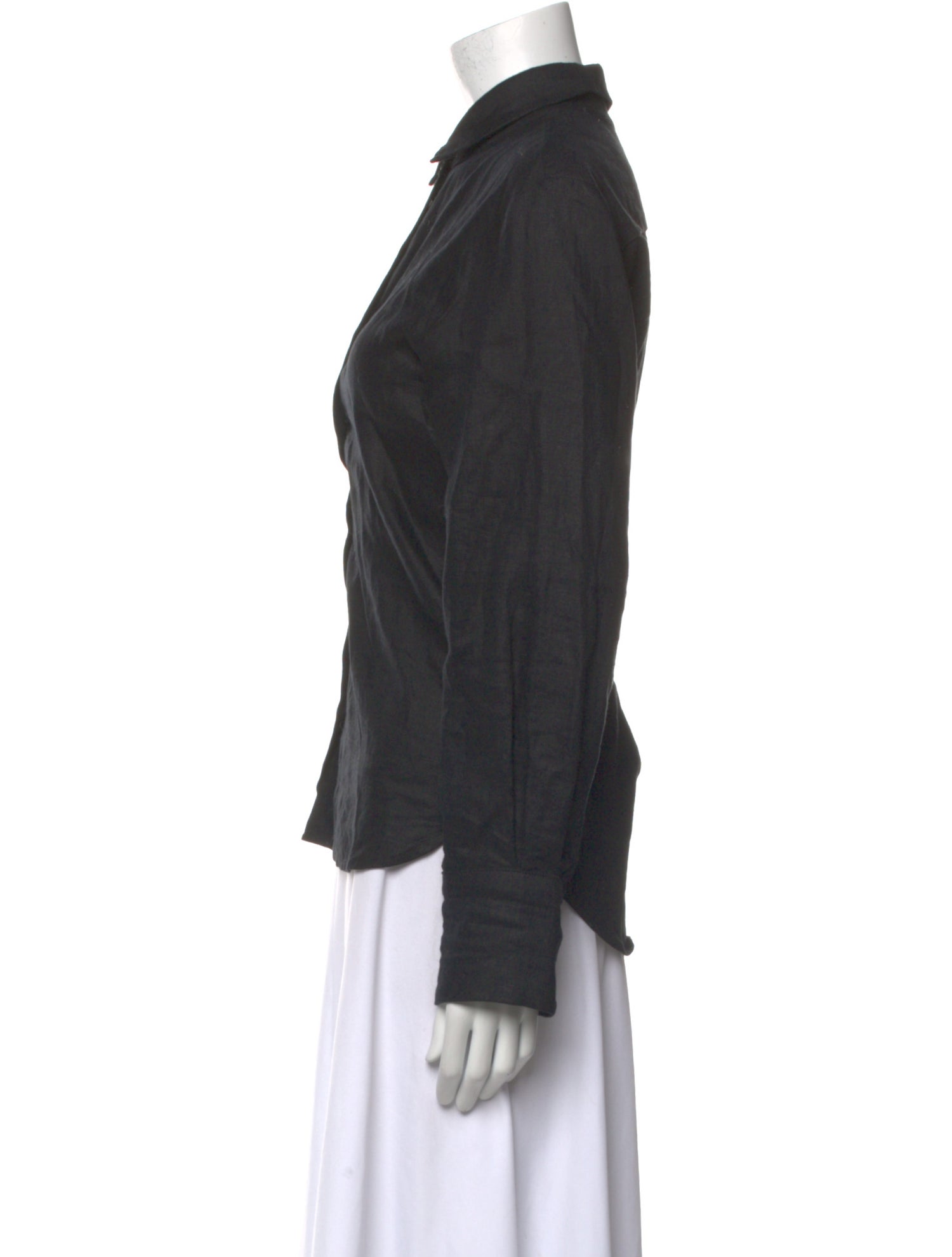 Reformation Linen Long Sleeve Button-Up Top