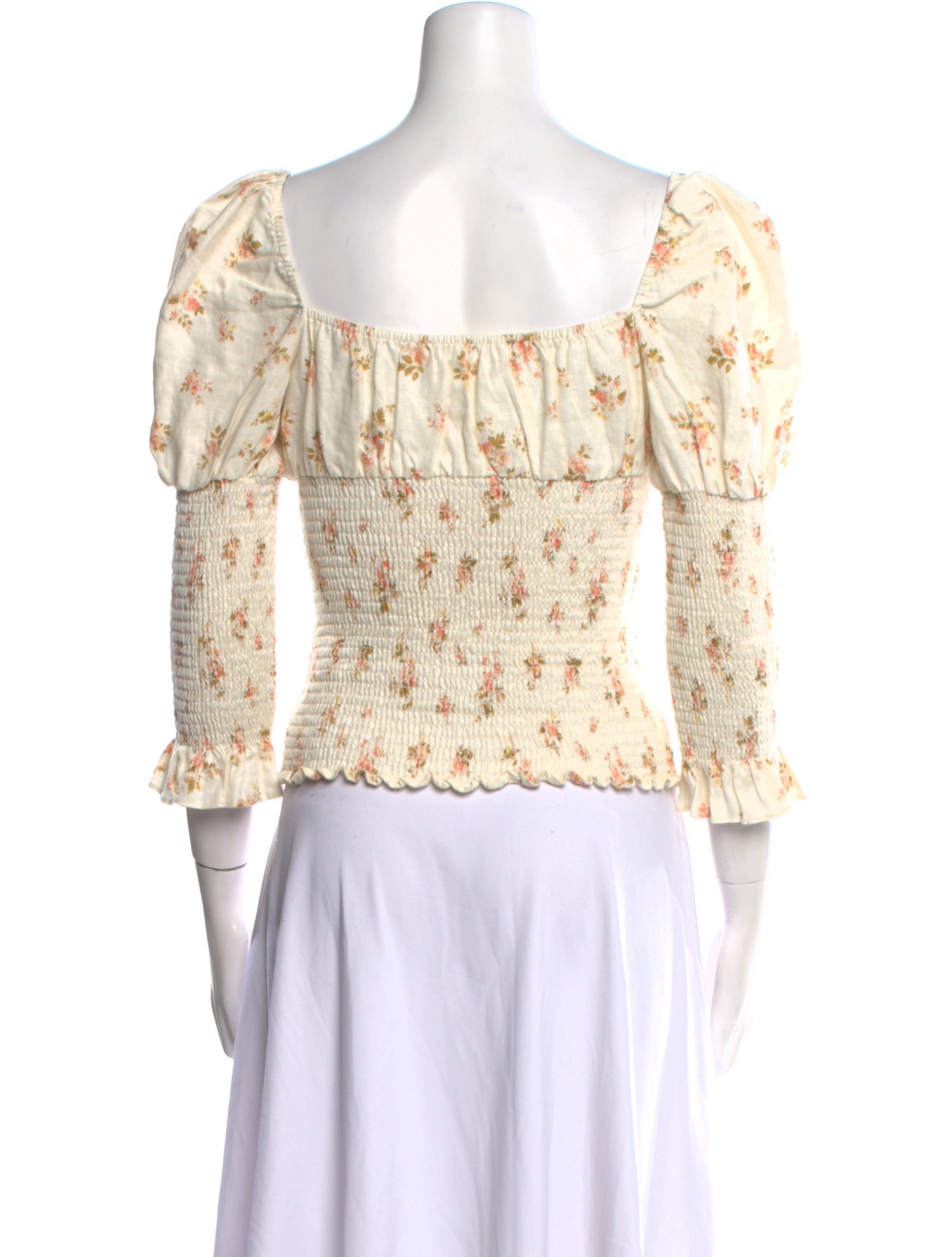 Reformation Linen Floral Print Blouse