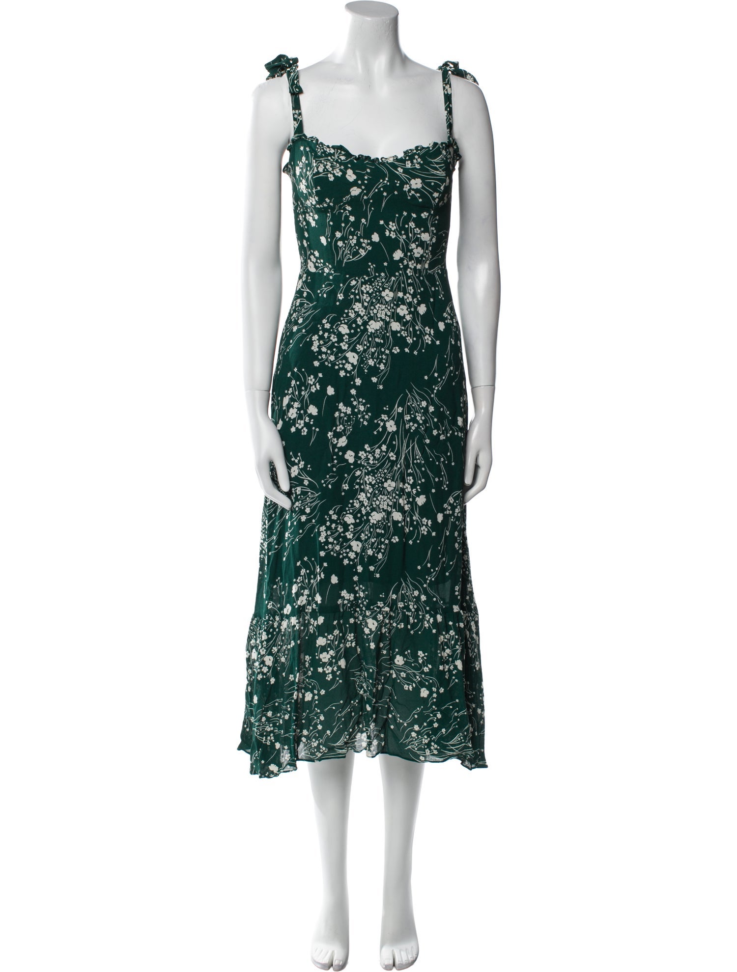 Reformation Floral Print Midi Length Dress