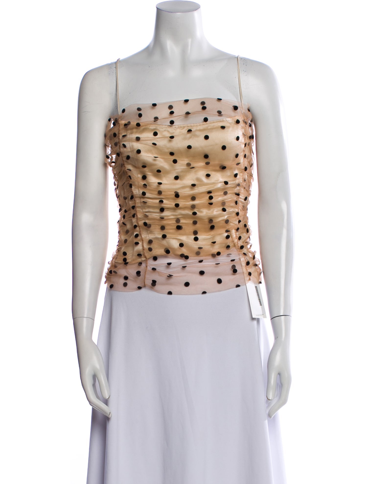 Reformation Polka Dot Print Square Neckline Crop Top