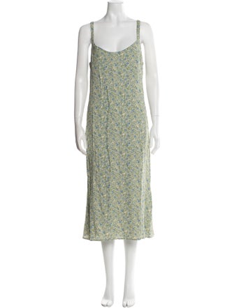 Reformation Floral Print Midi Length Dress